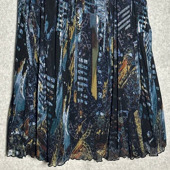 Vivienne Tam Sz XS Abstract Scoop Neck Shift Mini Dress Lined Artsy Flowy Modern - Picture 9 of 10